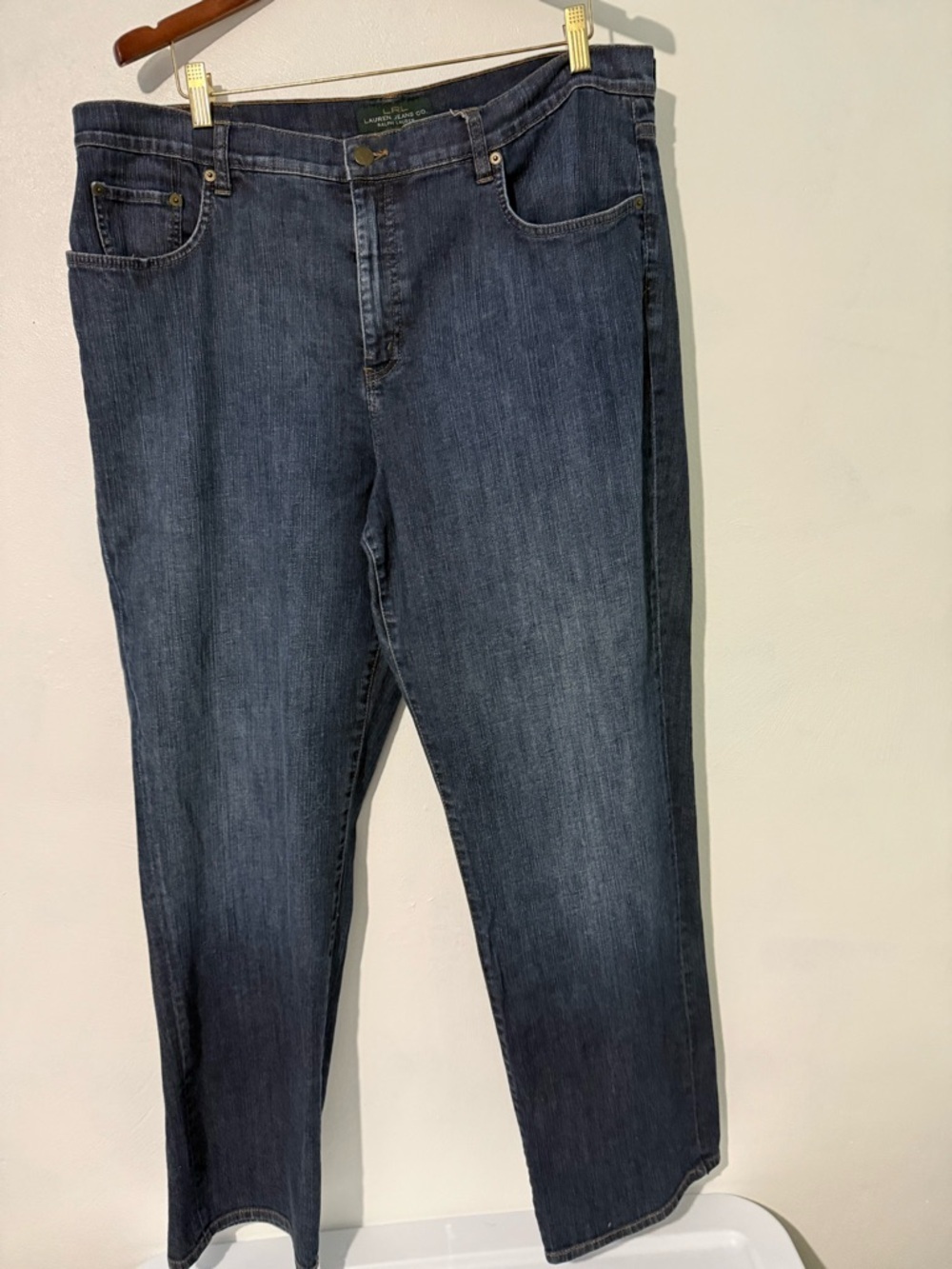 Lauren Ralph Lauren Dark Indigo Straight-Leg Jeans 18W